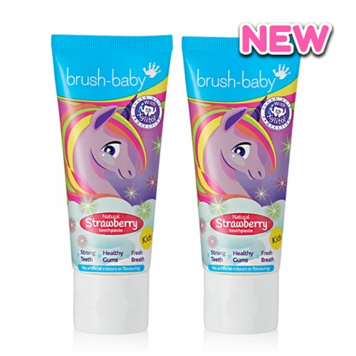Brush-baby Unicorn Strawberry Toothpaste 3-6 years (50ml)  - Bundle of 2pcs